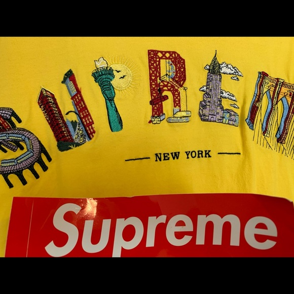 Supreme New York Arc City Tee Yellow Size Medium - Picture 4 of 6